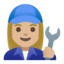 Эмодзи 👩🏼‍🔧 Google