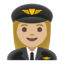 Эмодзи 👩🏼‍✈️ Google