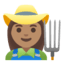 Эмодзи 👩🏽‍🌾 Google