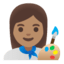 Эмодзи 👩🏽‍🎨 Google