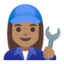 Эмодзи 👩🏽‍🔧 Google