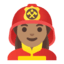 Эмодзи 👩🏽‍🚒 Google