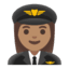 Эмодзи 👩🏽‍✈️ Google