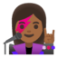 Эмодзи 👩🏾‍🎤 Google