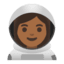 Эмодзи 👩🏾‍🚀 Google