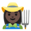 Эмодзи 👩🏿‍🌾 Google