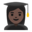 Эмодзи 👩🏿‍🎓 Google