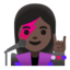 Эмодзи 👩🏿‍🎤 Google