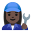 Эмодзи 👩🏿‍🔧 Google