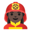 Эмодзи 👩🏿‍🚒 Google