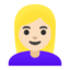 Эмодзи 👱🏻‍♀️ Google