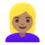 Эмодзи 👱🏽‍♀️ Google