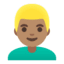 Эмодзи 👱🏽‍♂️ Google