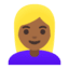 Эмодзи 👱🏾‍♀️ Google