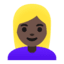 Эмодзи 👱🏿‍♀️ Google