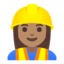 Эмодзи 👷🏽‍♀️ Google