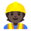 Эмодзи 👷🏿 Google