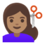 Эмодзи 💇🏽‍♀️ Google