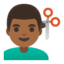 Эмодзи 💇🏾‍♂️ Google