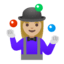Эмодзи 🤹🏼‍♀️ Google