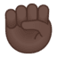 Эмодзи ✊🏿 Google