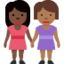 Эмодзи 👩🏿‍🤝‍👩🏾 Twitter.com