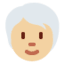 Эмодзи 🧑🏼‍🦳 Twitter.com