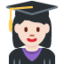 Эмодзи 👩🏻‍🎓 Twitter.com