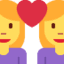 Эмодзи 👩‍❤️‍👩 Twitter.com